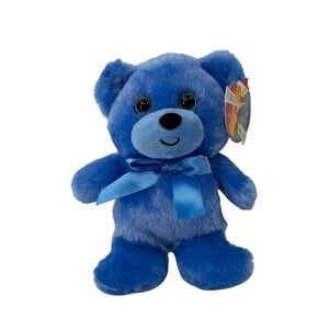 First & Main Rainbow Bear Plush Blue Stuffed Animal 7in Kids Toy Lovey 1462 2009
